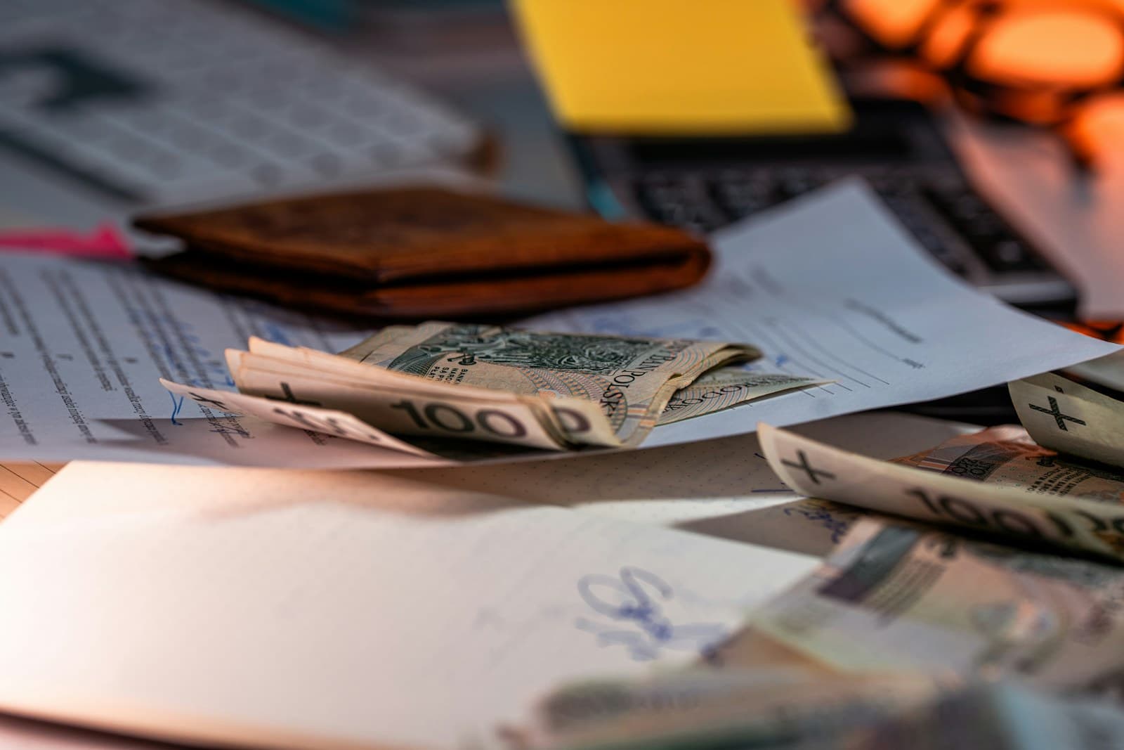 Household documents and bills used for planning